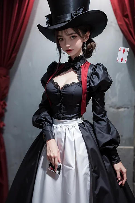 wild card current version with a perfect woman dressed as a clown holding a top hat! He will be holding cards with a mysterious ...