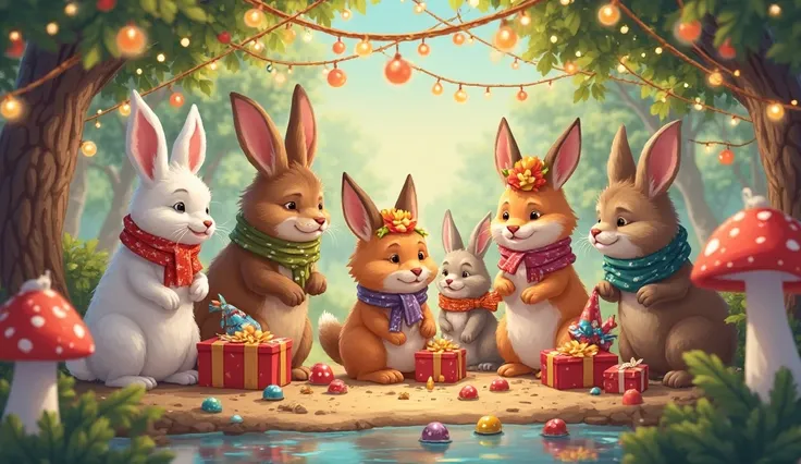 All the animals prepare gifts, wear festive clothes, and get excited for the celebration.