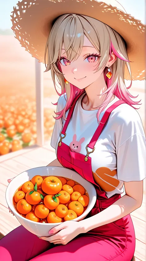 1woman, komori met, Vspo, nsfw, manga style, anime style, mad beige medium hair with pink highlights:1.2, dark pink sharp eyes:1...