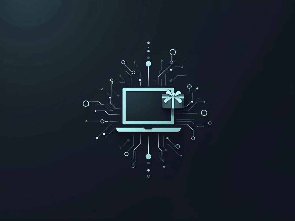 Create a professional and modern logo for a computer hardware store. A minimalist tech-style icon next to an icon such as a lapt...