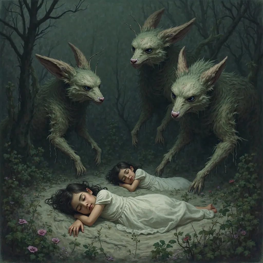 Animals are girls sleeping Nightmares