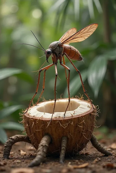 You have a mosquito with long and big legsYou have a coconut with big legs