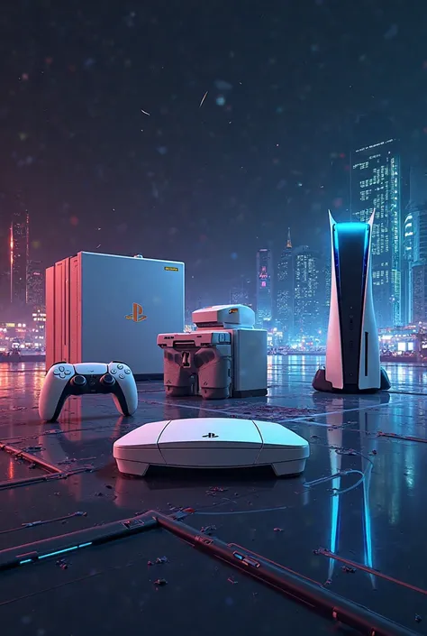 Video of the evolution of PlayStation consoles from the first to the last, começa com PlayStation 1, Playstation 2 , Playstatio...