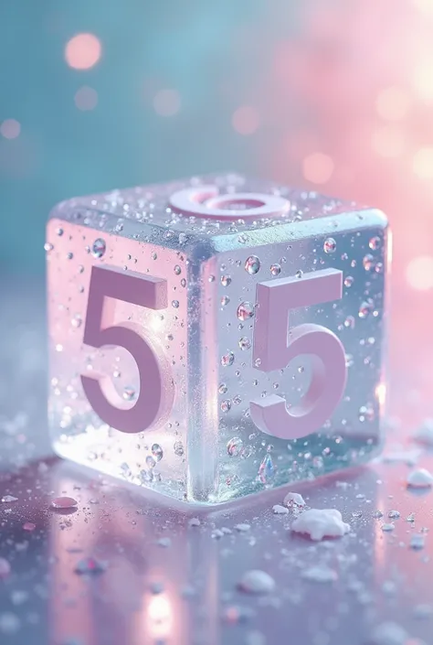 A cubic dice in the shape of ice cream with numbers 6 and 5 inside