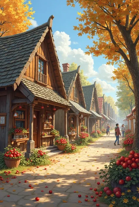 Traditional poetry houses at the Apple Festival will make the picture realistic