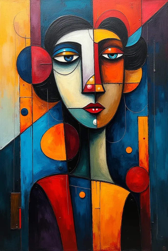 Imagine an abstract contemporary artistic painting, Picasso style, 8K.