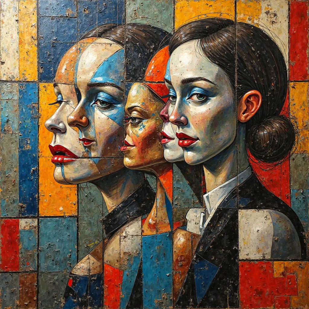 Draw me a cubism art 
