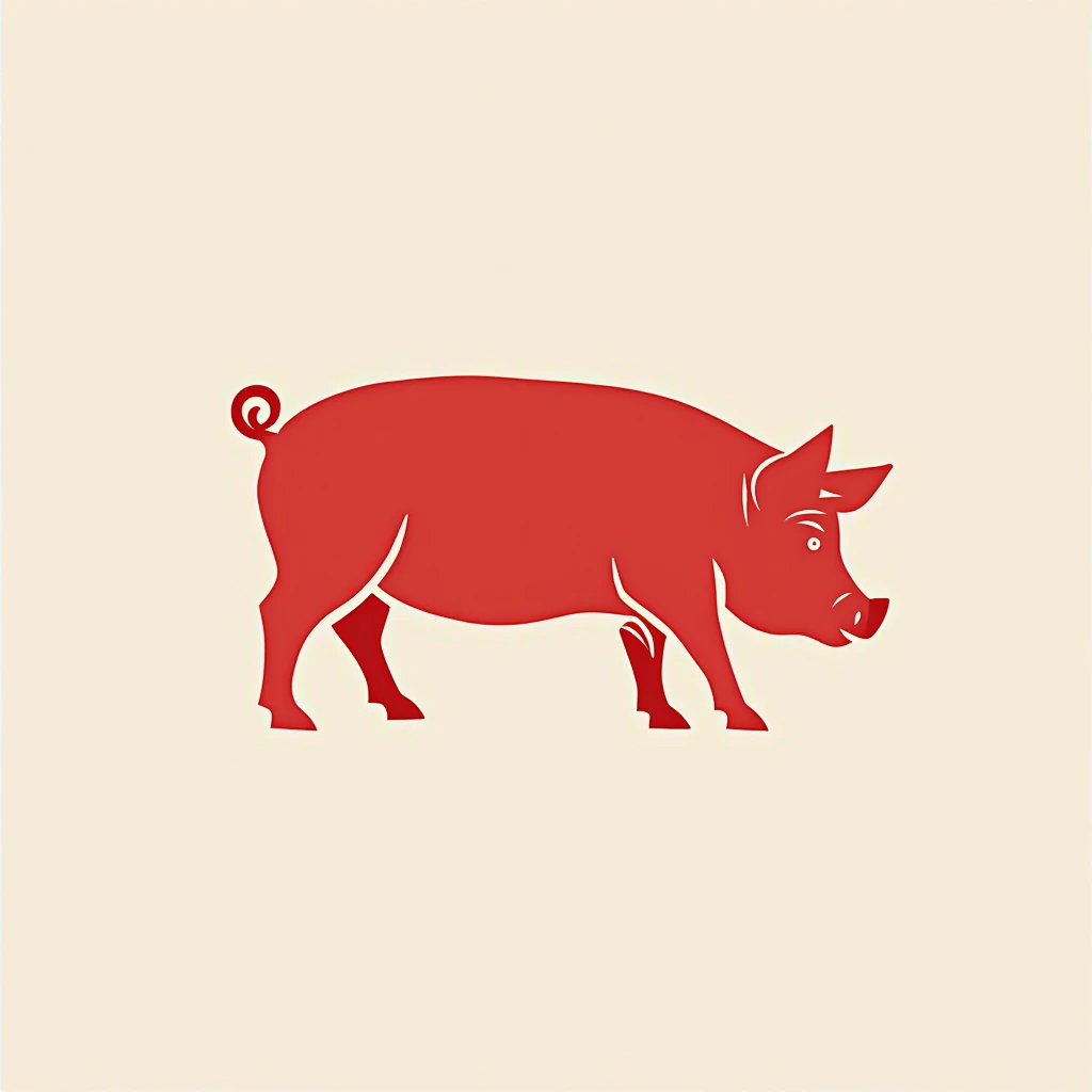 pork brand logo with red color and wlwgant concept