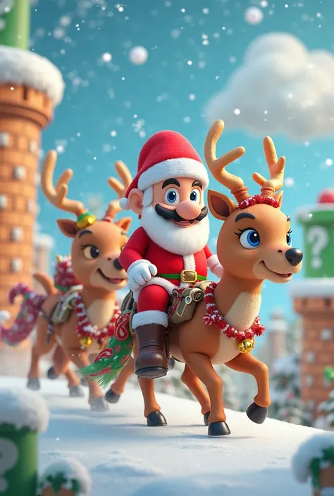 Santa Claus's reindeer in Mario 3D style