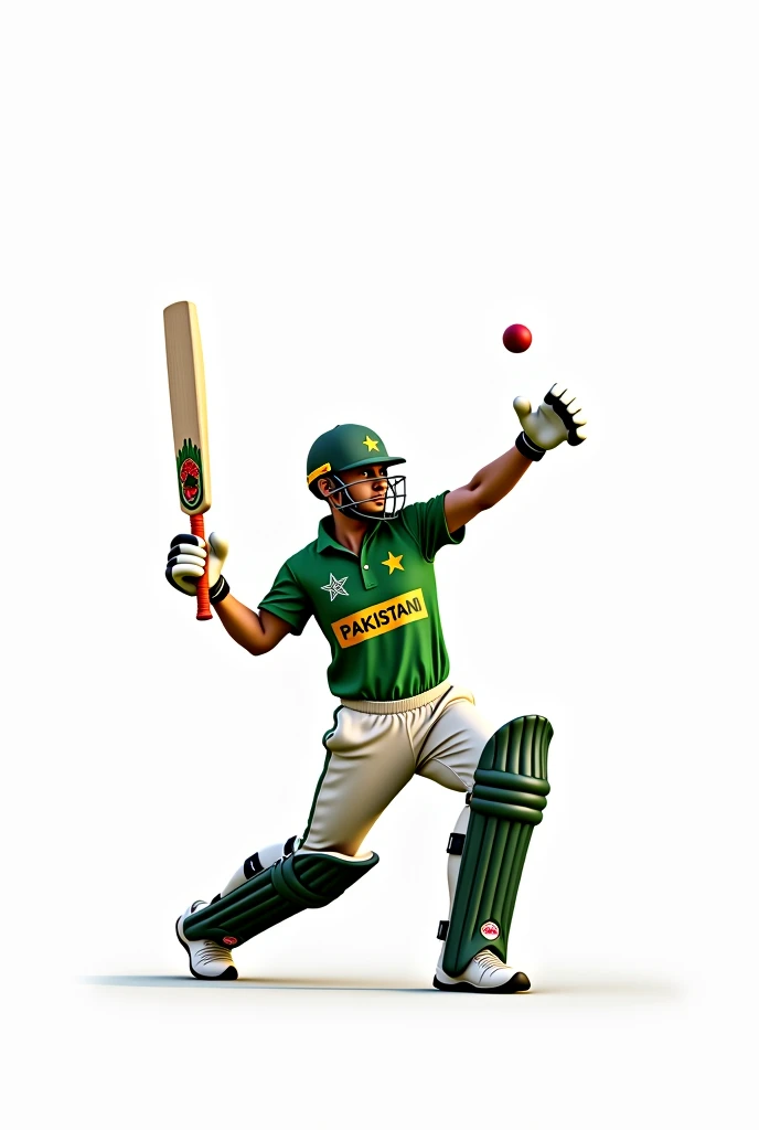 Young, attractive, pakistan man cricket player, shooting the ball, he is professional cricket player, in cricket form on him, fu...