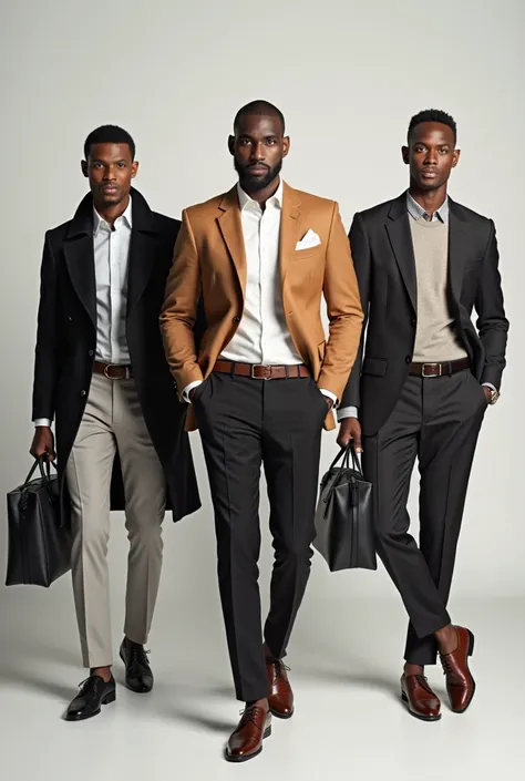 Create an image with multiple men's clothing for a store advertisement