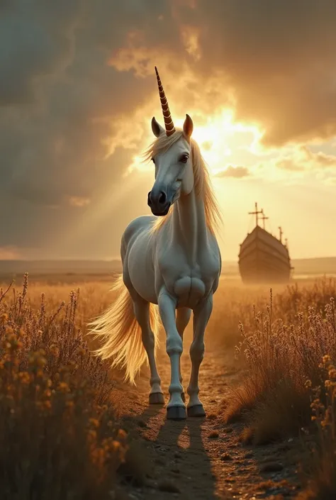 Appearance of the unicorn
Indication:
A majestic unicorn walking slowly towards the ark, with a shining golden horn and perfect ...