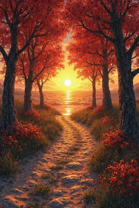 40 a .C. Medium Island . Atlantic Ocean
Boundaries of The Roman Village. Domains of the Five Clans
The heat of that sunset was...