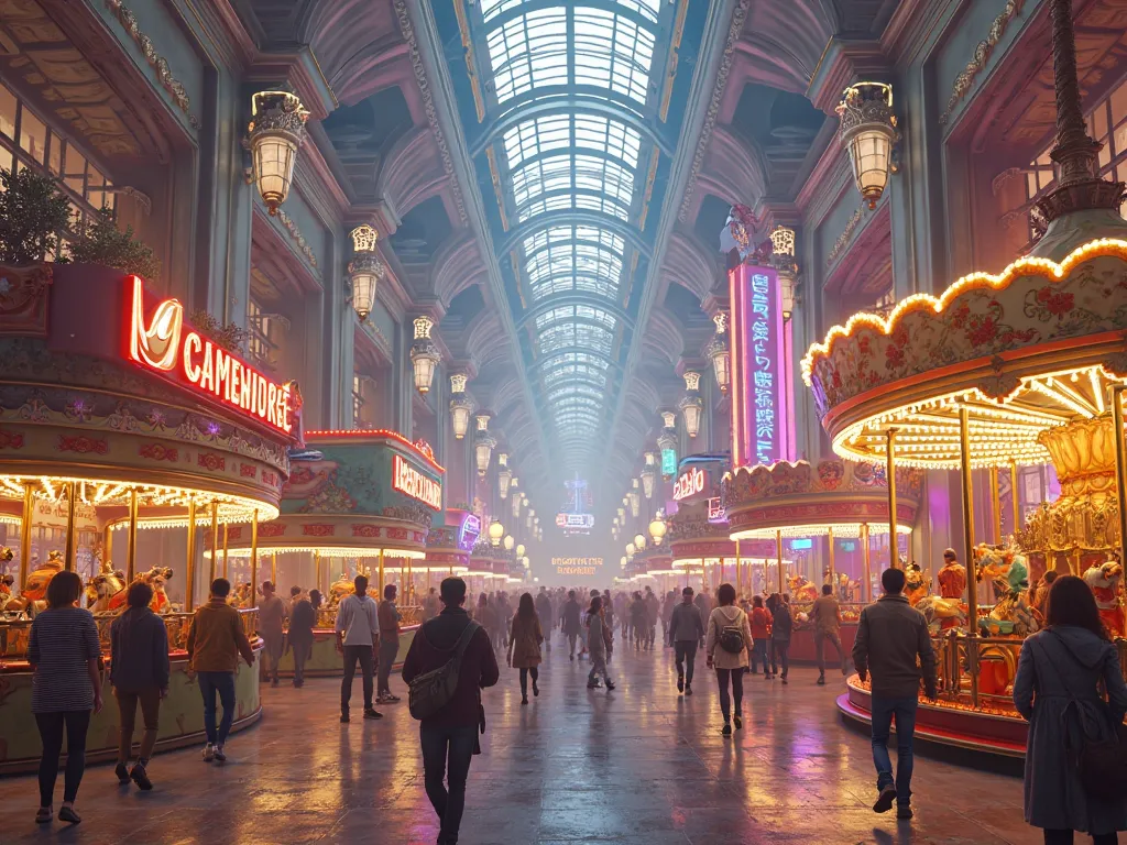 Highly realistic image with high resolution indoor amusement park details