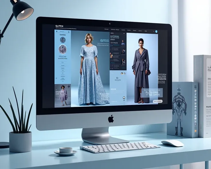 Design a visually captivating homepage for GLITCH, a high-fashion digital magazine that explores the future of fashion through a...
