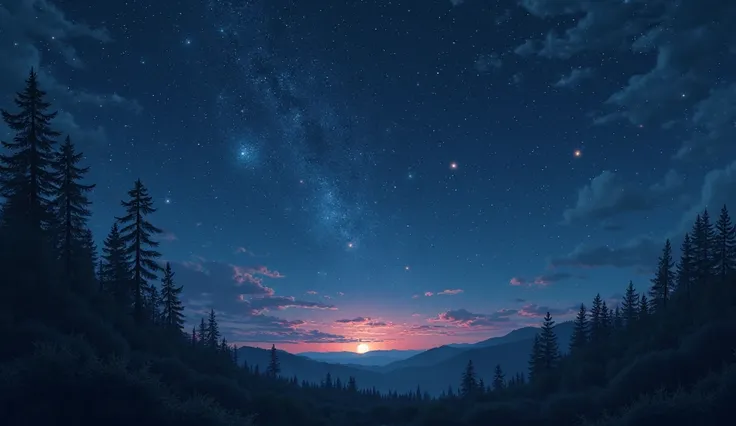 make the stars in the sky, Três Marias(they are not people, They are stars), Night landscape with trees