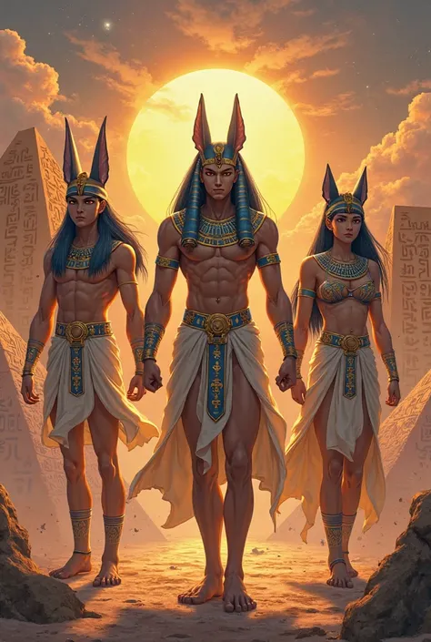something random but anime-style and about Egyptian gods