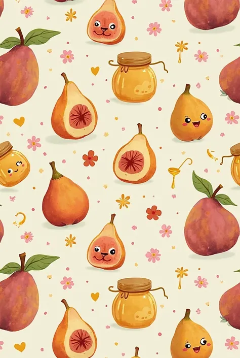 I need a cartoon style bedding pattern Figs + honey