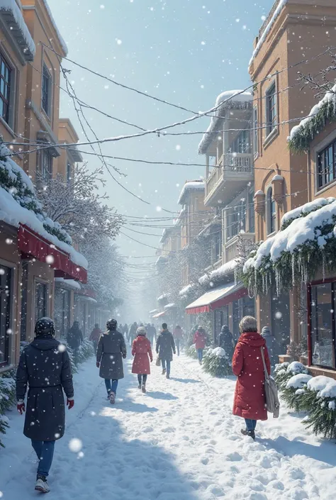 The city of Basra is covered with snow
