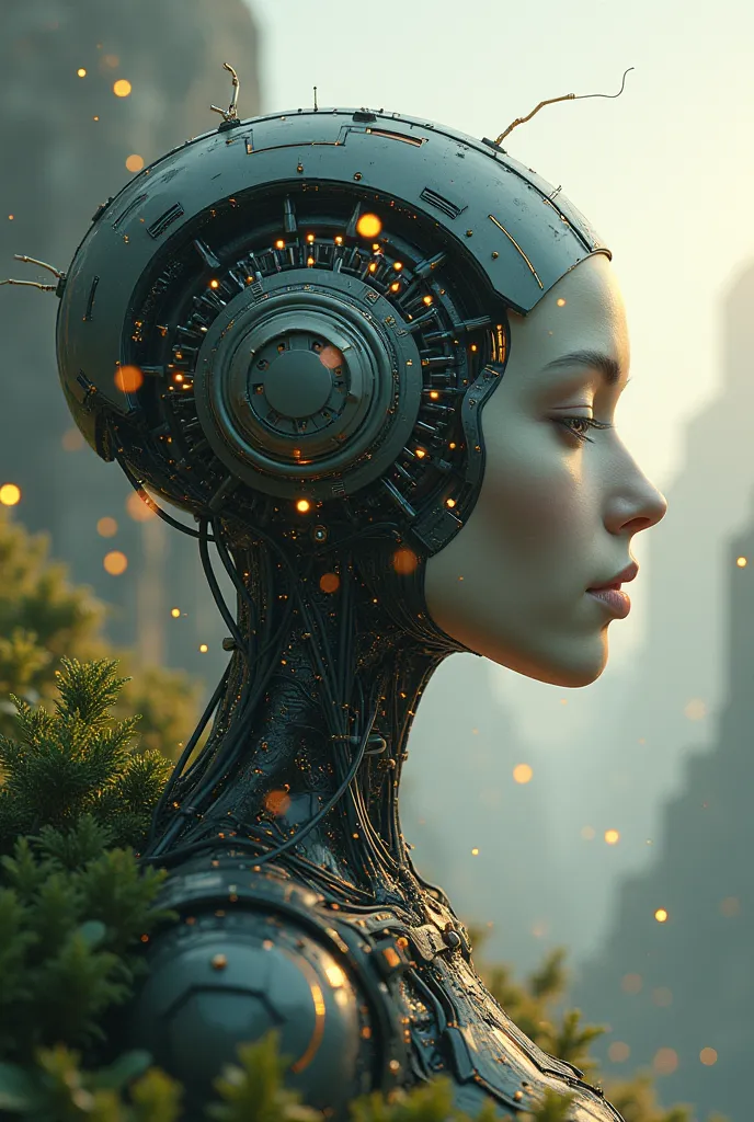 Create an image of humanizing AI