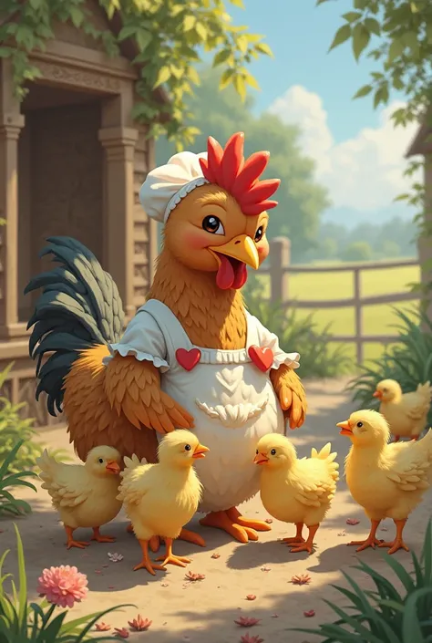 Eva hen taking care of her chickens like humans I want a hen taking care of her chickens like a human image generator video
