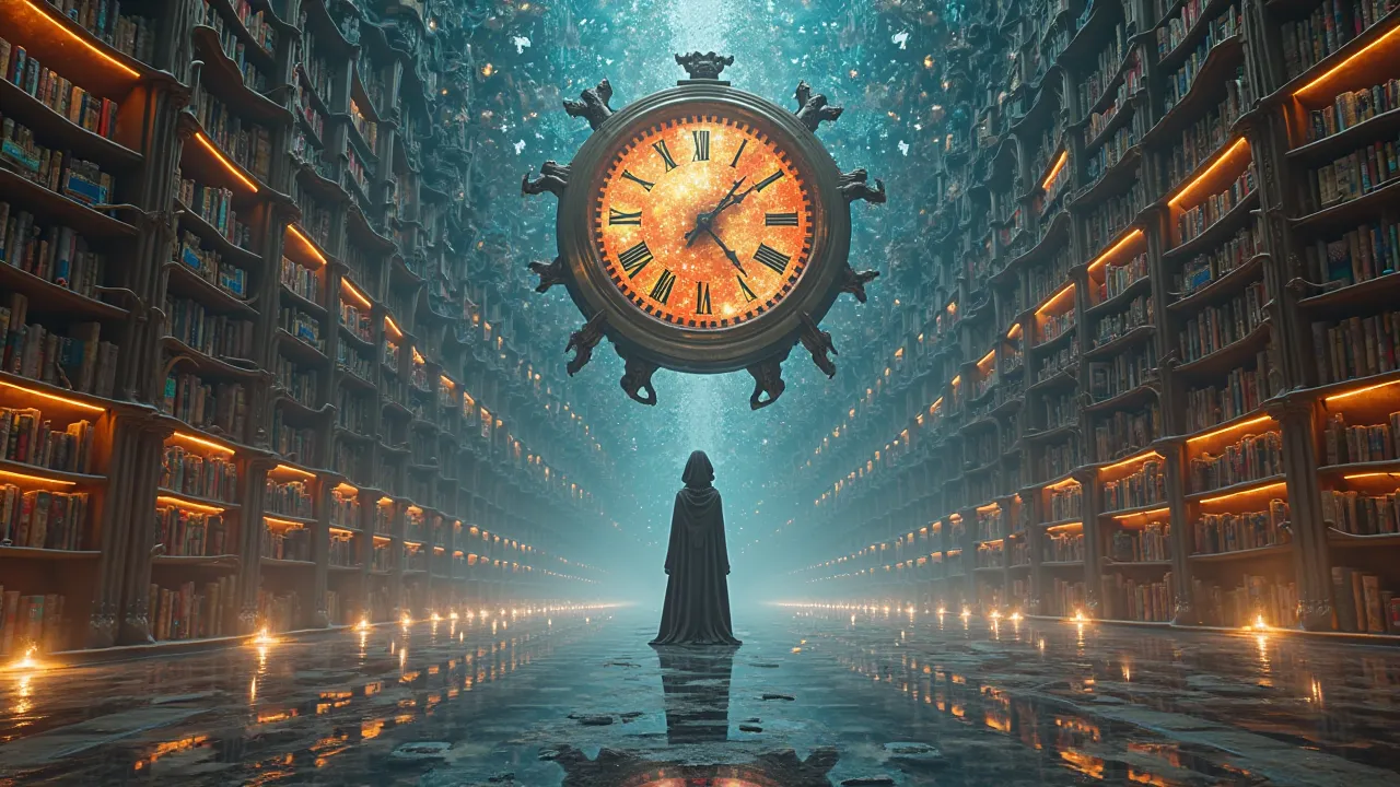 Inside a lucid dream, the dreamer finds themselves in a vast, cathedral-sized library suspended within an endless starfield. The...