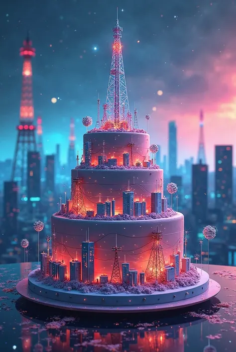 Cake design showing 1000 telecom sites achieved in Q1. Appreciation