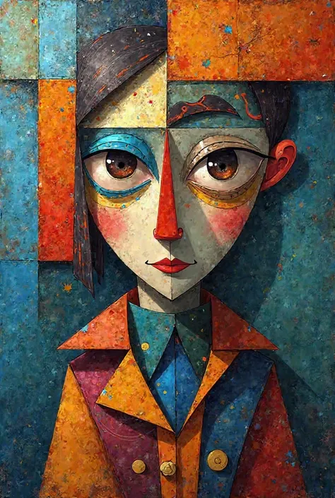 Create a Mabinogi game logo according to Picasso's cubist style