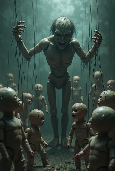 super realism, Monster Kanegon, puppet in a suit, how Kanegon manipulates dolls