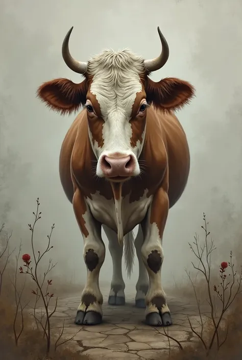 A sad cow