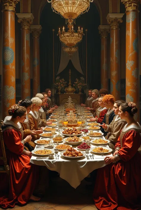 [Visual home: Renaissance banquet painting + Still Life of Food]