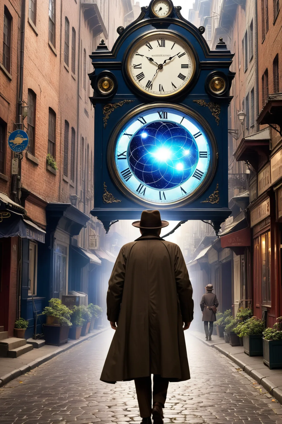 Interrupted Temporal Space: a time traveler on the same street in multiple eras