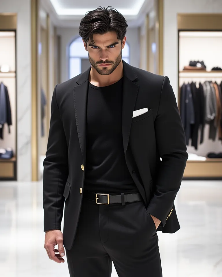 In a wide aisle flanked by glass cases and hangers filled with tiny baby clothes—each one as fine and expensive as a jewel—Herod...
