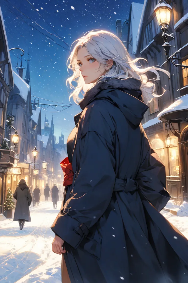 Beautiful illustrations, beautiful cityscapes, beautiful flowers, beautiful women in close-up
④ [Winter - Wrapped in silvery sil...