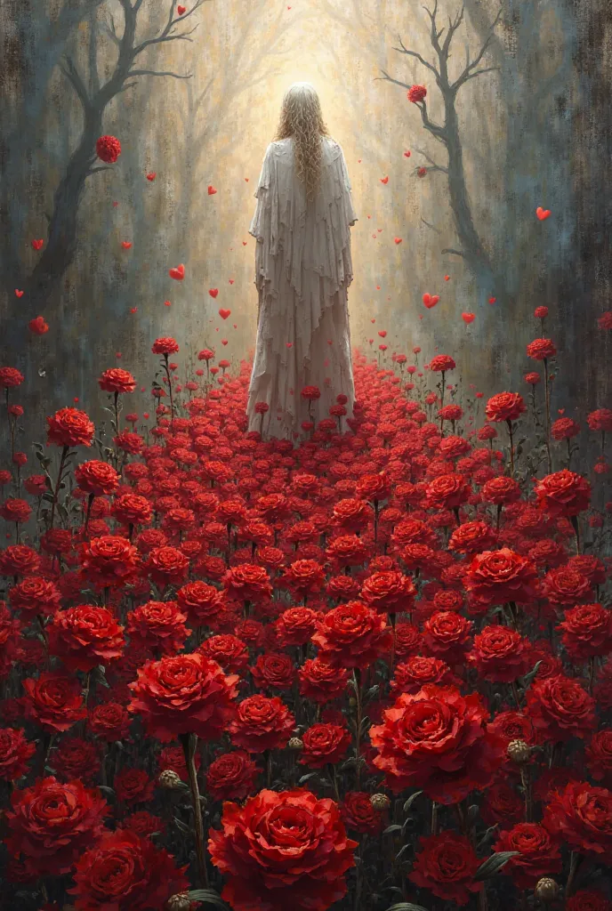 The scarlet color of carnations
the words,
lie at the foot of the hearts
the pain of war is all alive.
feat, your saint
which...