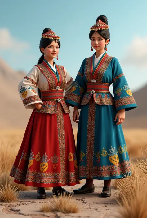 Traditional clothes in 3D Kazakhstan
