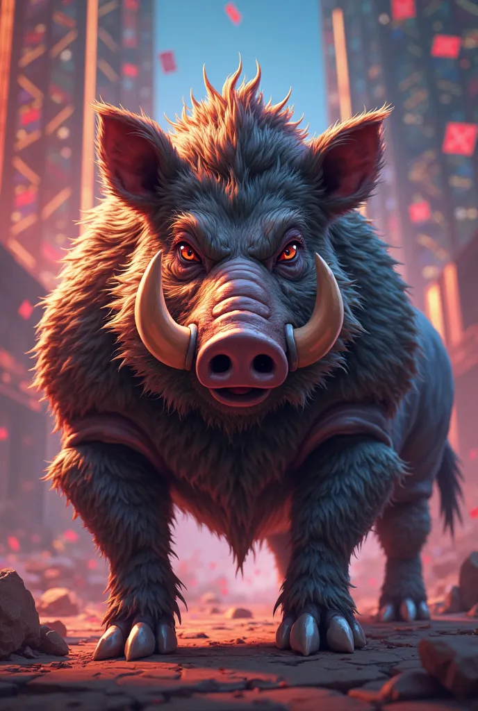 Draw an avatar for casino streams depict the SPIRIT OF A BOAR with a good face