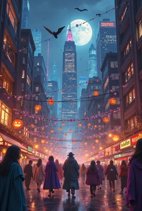 Halloween in a city