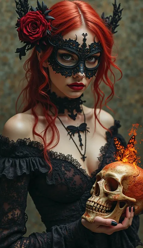 (best quality,4k,8k,highres,masterpiece:1.2),ultra-detailed,(realistic,photorealistic,photo-realistic:1.37),gothic art,woman red...