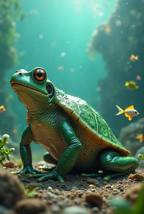 a frog with the body of a model caguama