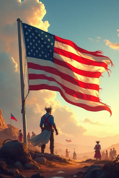 Instead of a French flag put the United States flag .. United States