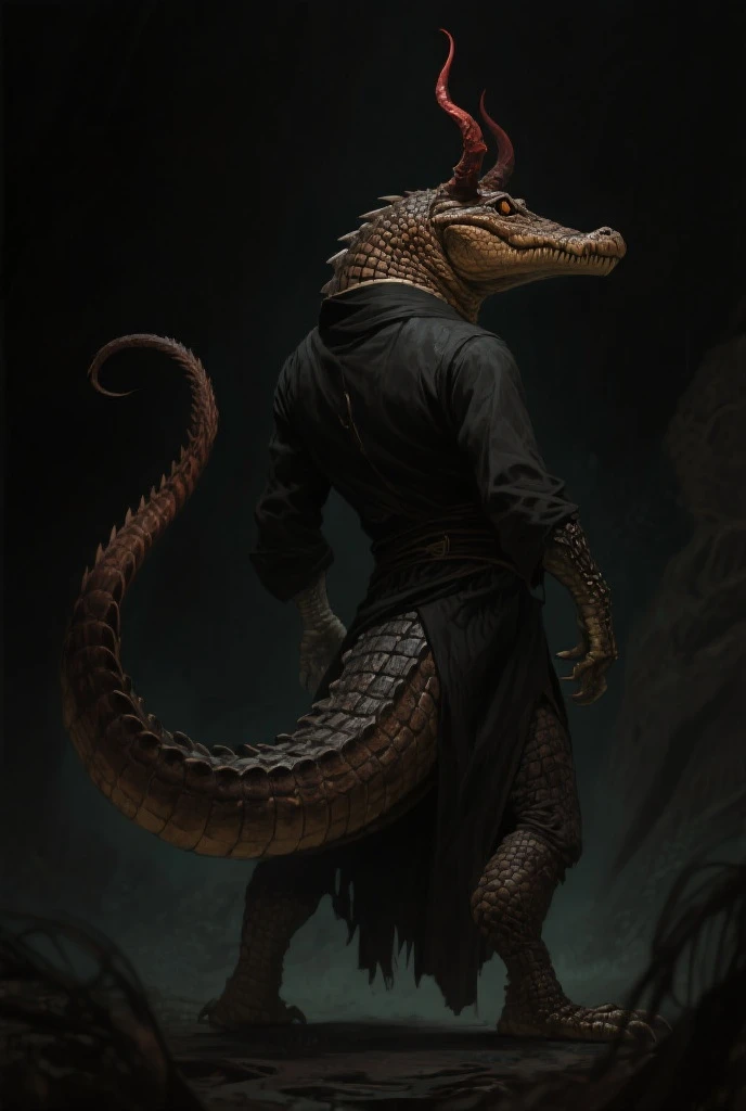 A brown crocodile that is a Satan but has a good ass
