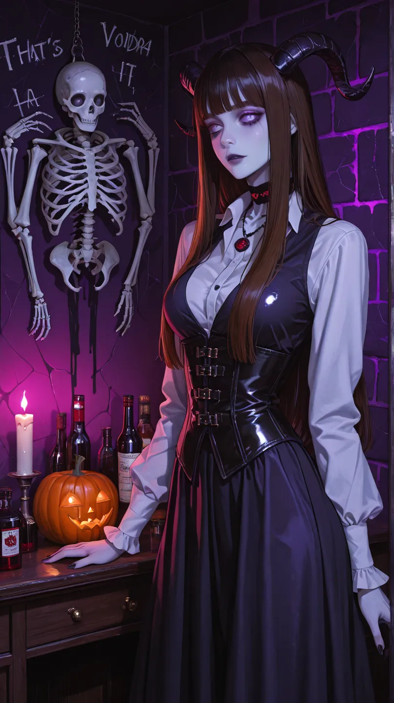 dynamic pose in an environment with a sign written on it {x} next to each other at a Halloween party An image of two friends銆亀o...
