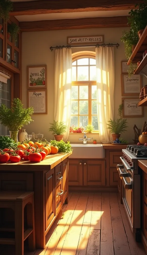 It was a warm afternoon. Sunlight streamed through the window, casting a golden glow across the wooden floor. The kitchen felt l...