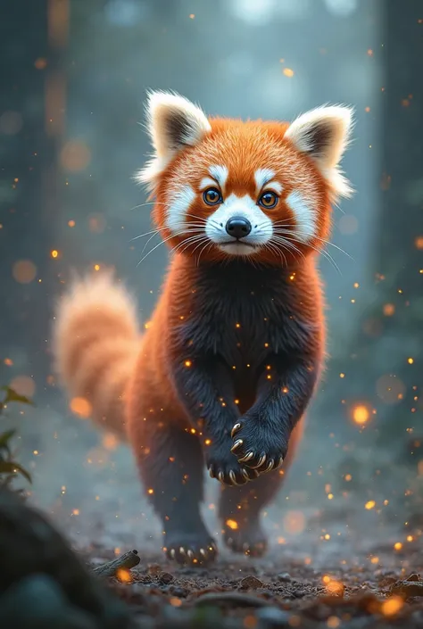I want a red panda, but make it transparent as if it were magic creating the image of the panda like Harry Potter and the Patron...