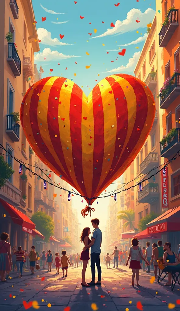 Barcelona flag with love