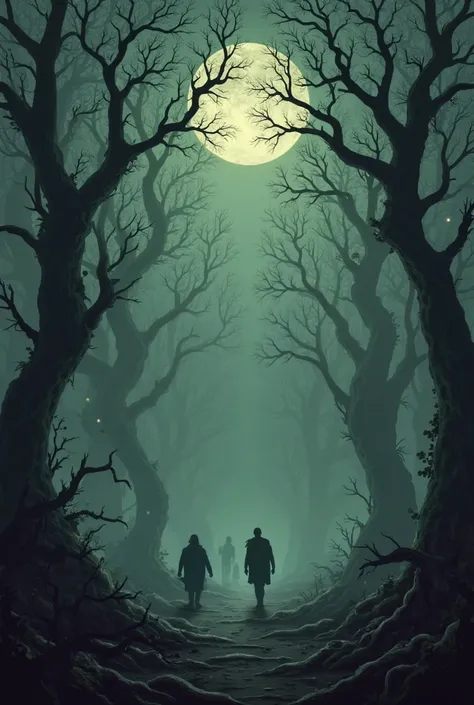 Scary and horror forest bg