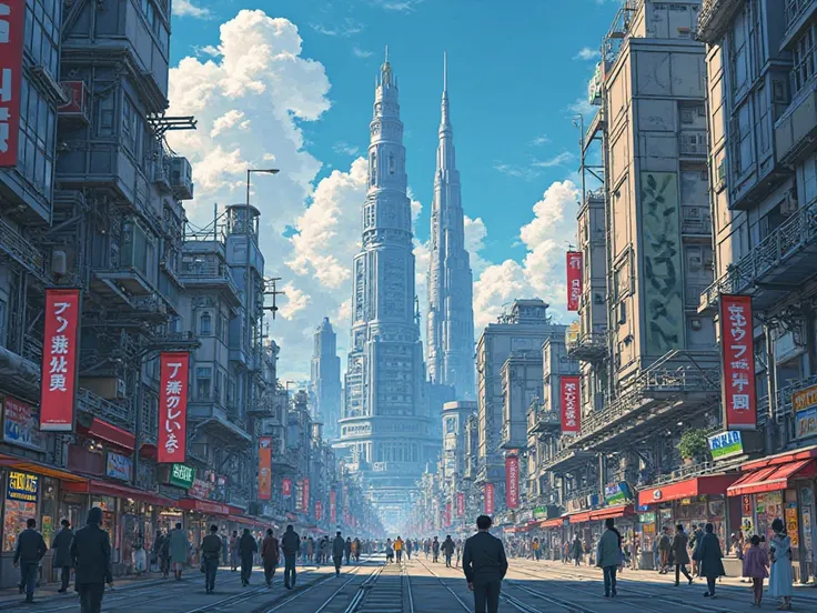 I want to create a modern society and I want it to show its political character. I want it as an old anime style