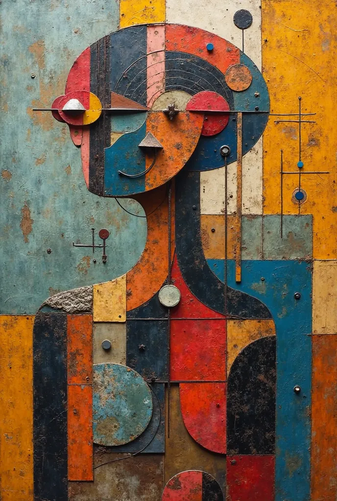modern cubism mix with textured arts, oddly satisfying, unbelievable artwork ingenuity