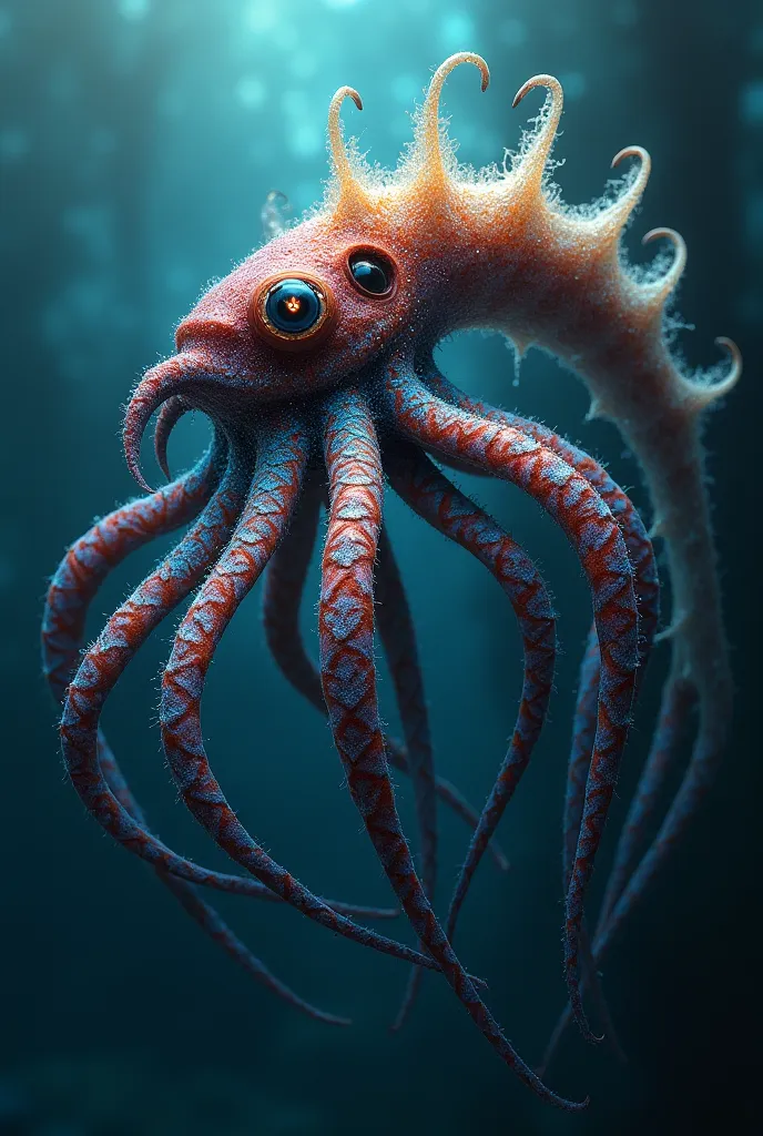 Create hybrid animals based on these sea animals for me: octopus, Pez , Crab , starfish